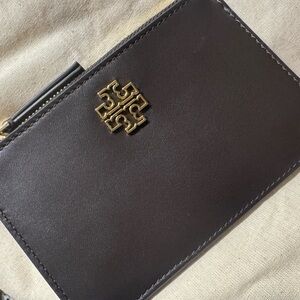 Tory Burch Dark Brown Leather Card Holder